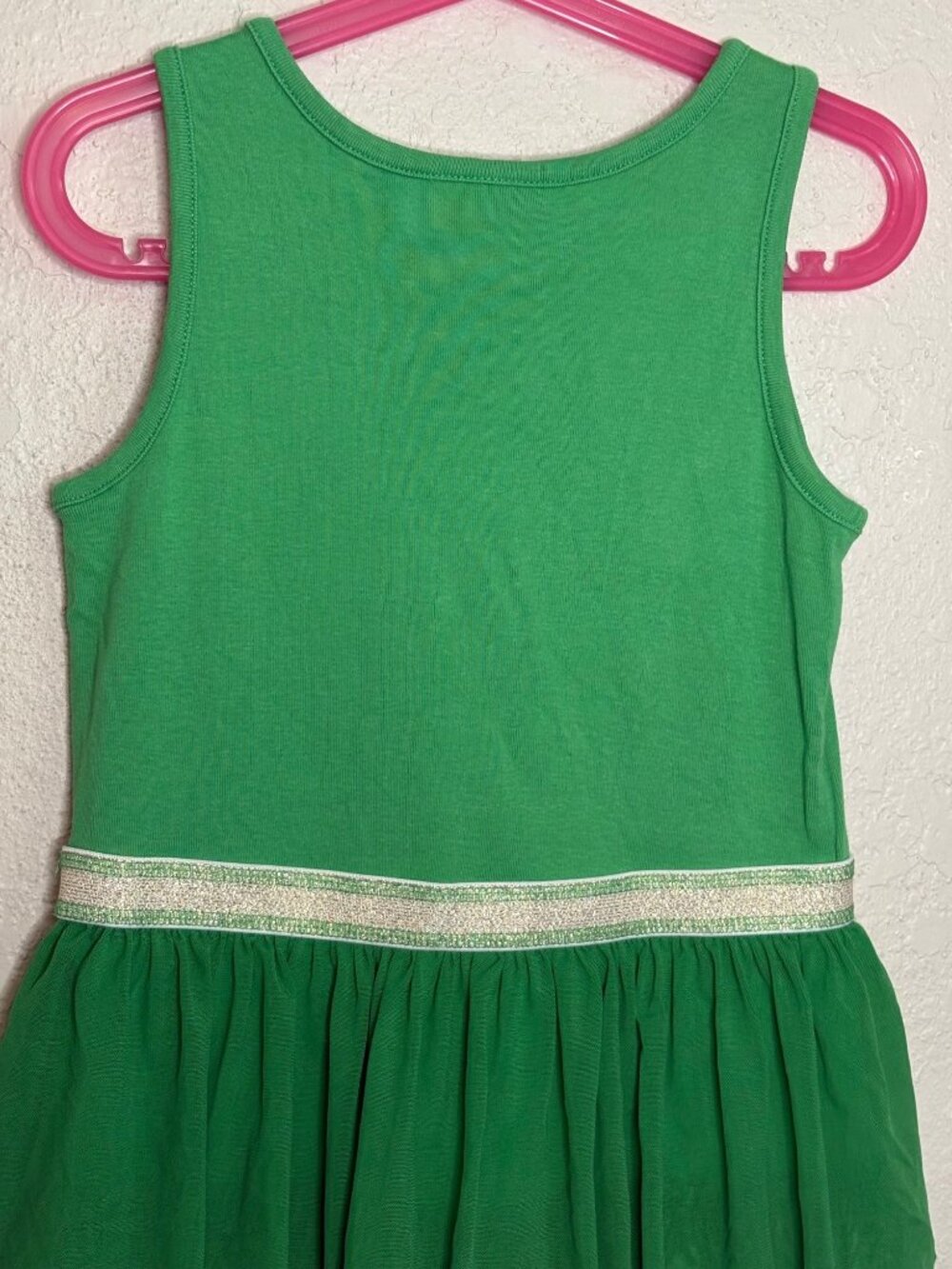 Hanna Andersson Green Girls Tiered Tank Dress With Sparkle Waistband Size 130 - Picture 9 of 9